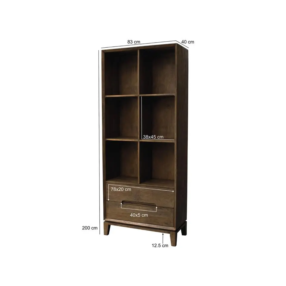 Livingfurn - Boekenkast - Cortez 83 cm - Bruin