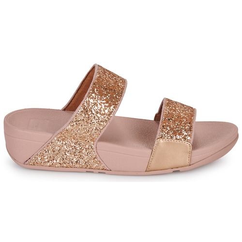 FitFlop - LULU GLITTER SLIDES Rosa / Dorado / Rosa