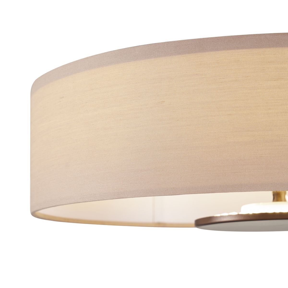Moderne plafondlamp beige stof incl. LED 3-staps dimbaar - Bredow