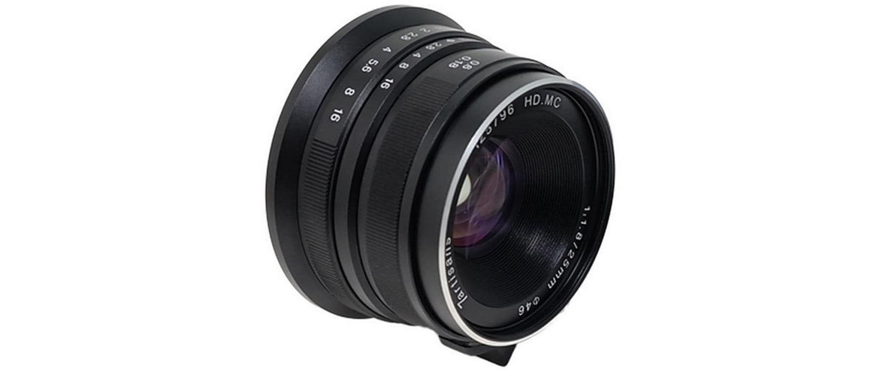 Festbrennweite 25 mm F1.8 Objektiv-Bajonett: Canon EF-M<br>Festbrennweite mit einer schnellen, hellen Blende für Aufnahmen bei schlechten Lichtverhältnissen