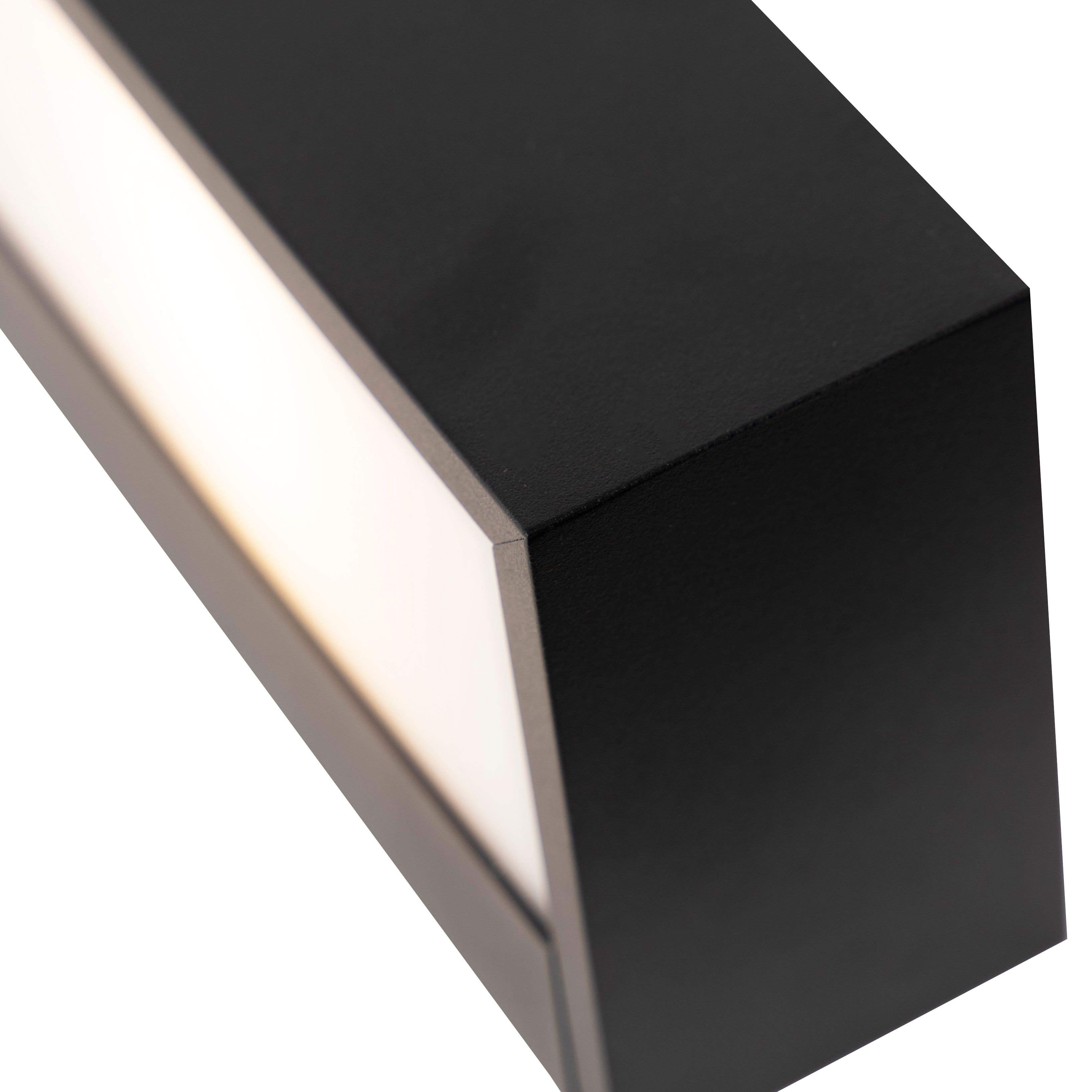 Design langwerpige wandlamp zwart 60 cm - Houx