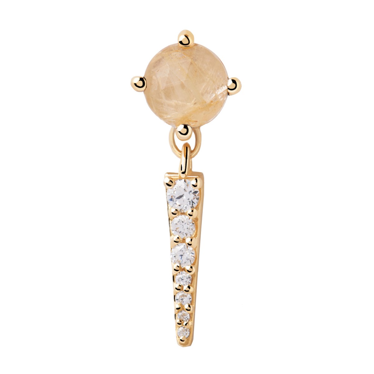 Boucle d'oreille individuelle PdPaola Yoki Quartz rutilé
