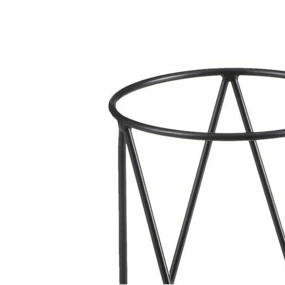 Mica Decorations Planten standaard - zwart - D11 x H12 cm -metaal
