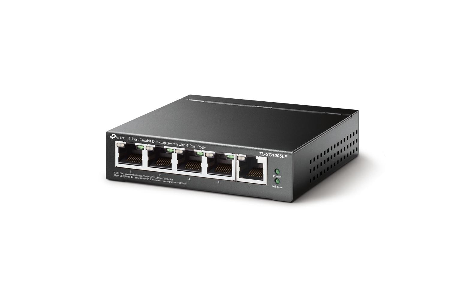 PoE+ Switch TL-SG1005LP 5 Port5-Port-Gigabit-Desktop-Switch mit 4-Port-PoE+