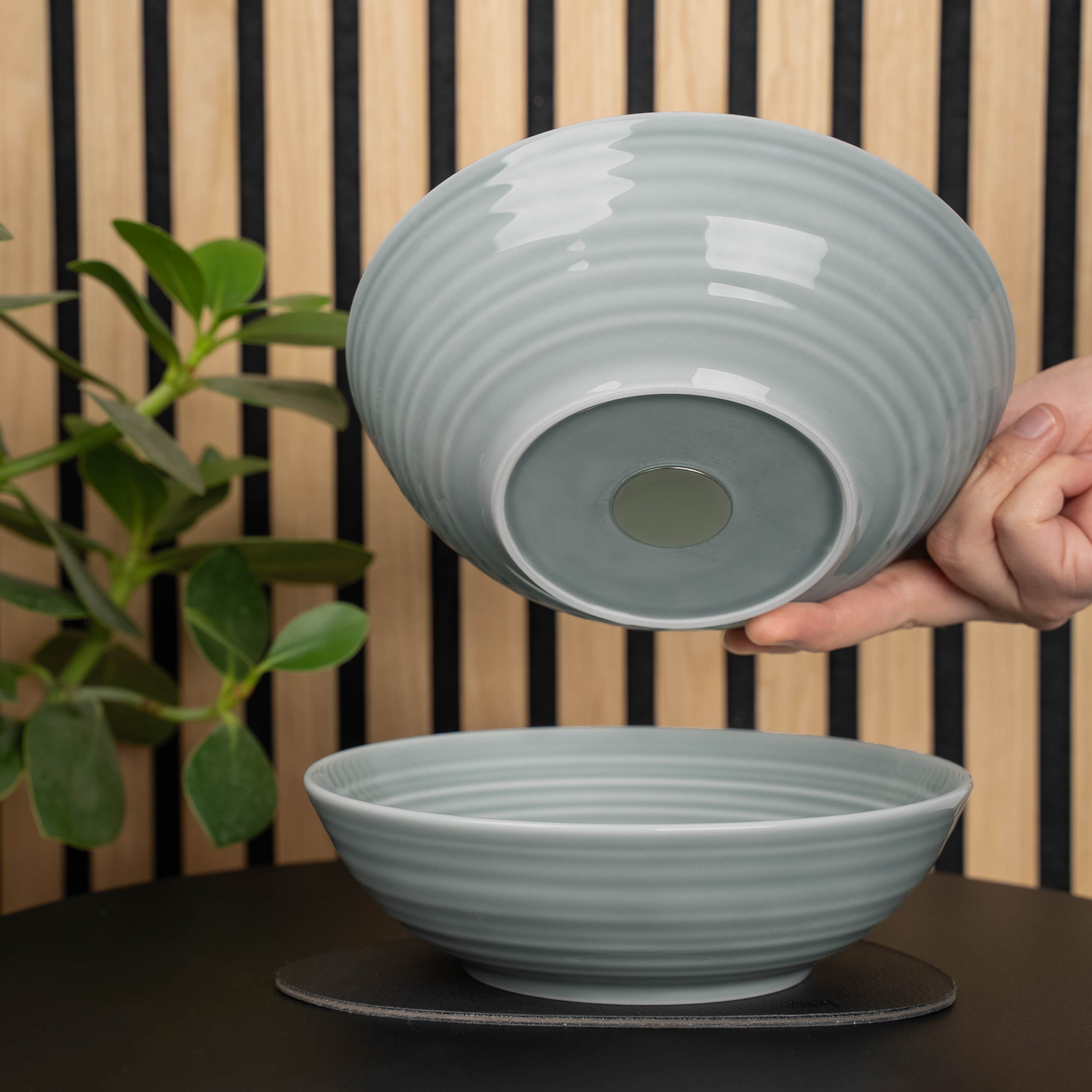 Silwy 20 cm set van 2 magnetisch porseleinen schaaltjes - Ash