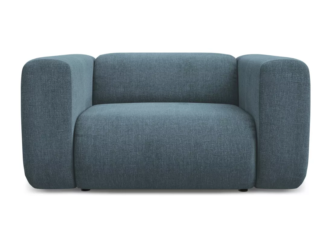 Fauteuil en tissu chenille - jeans - EKAHI