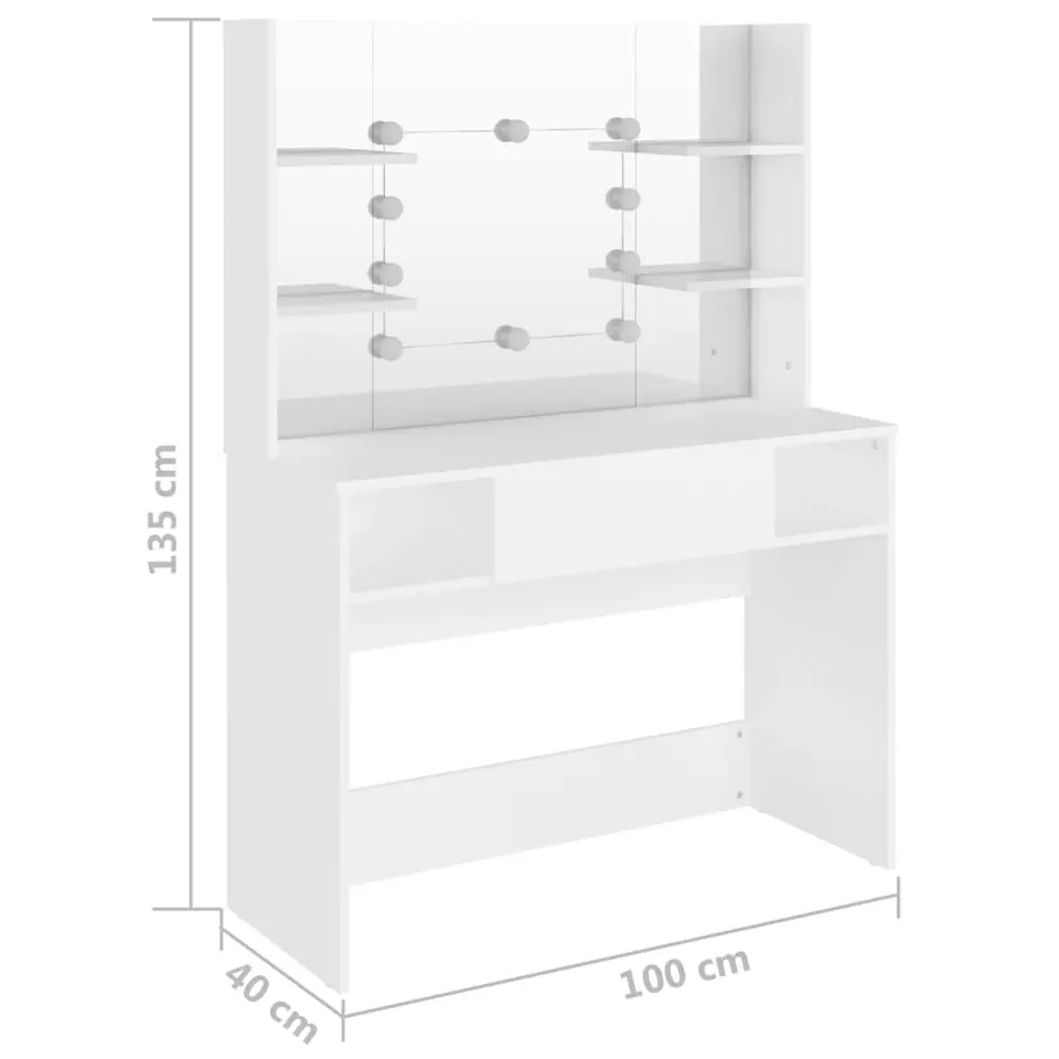 vidaXL - Kaptafel - Wit - MDF