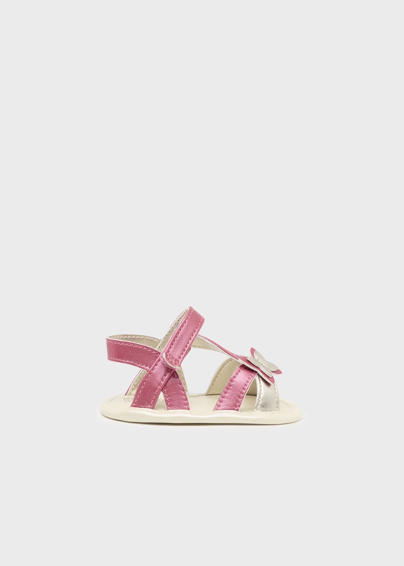 Sandália estampada com fecho de velcro para recém-nascido
