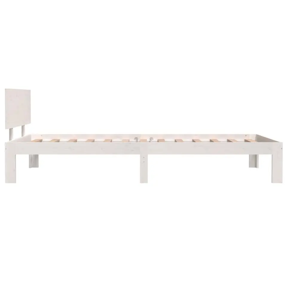 vidaXL - Bed frame met hoofdbord - Wit - Massief grenenhout - 100x200 cm