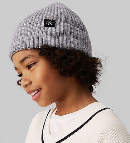 Calvin Klein Mütze - Strick - Monogramm Rib - Grey Heather
