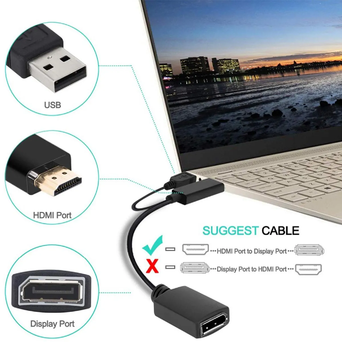 Universal Adaptateur HDMI vers DP