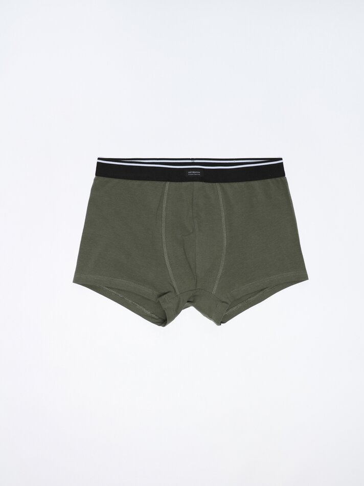 Pacote com 3 cuecas boxer lisas - Cáqui