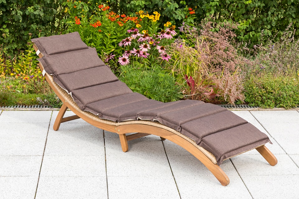 MERXX Gartenliege »Capri« Akazie/Polyrattan, klappbar, natur, inkl. Kissen