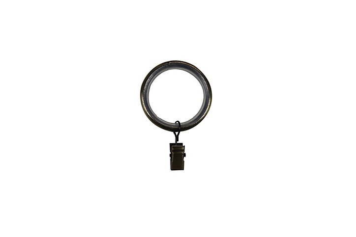 10 anneaux clip pour barre à rideau Antiki GoodHome ⌀28 mm doré