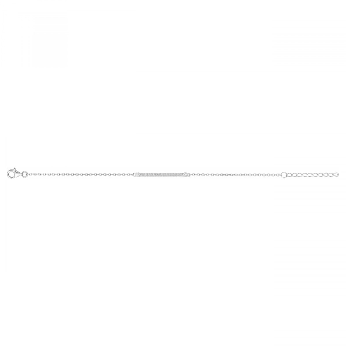 Bracelet souple mono-motif en Argent avec oxyde de zirconium blanc