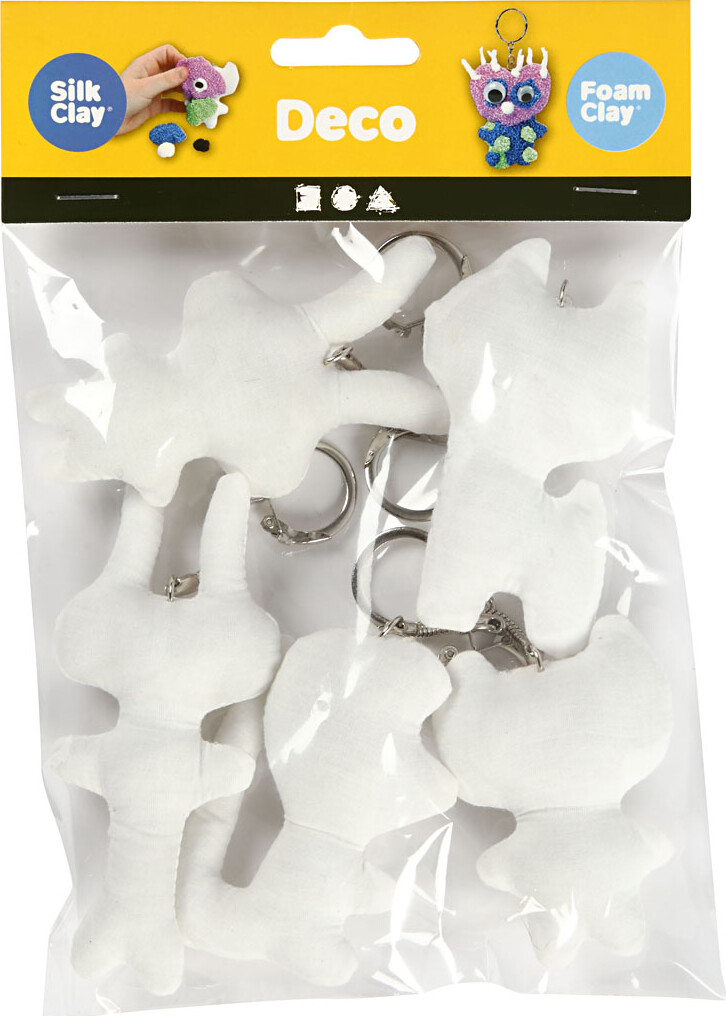 Stoffigurer Med Nøglering - H 6-10 CM - 5 Stk