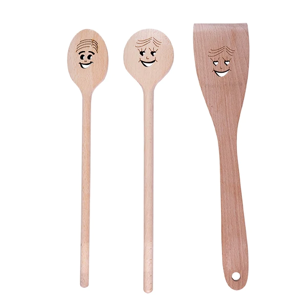 3 cuillères en bois Smiley Patisse