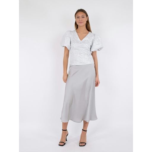 Neo Noir Camia Metallic Bluse, Silver, 40