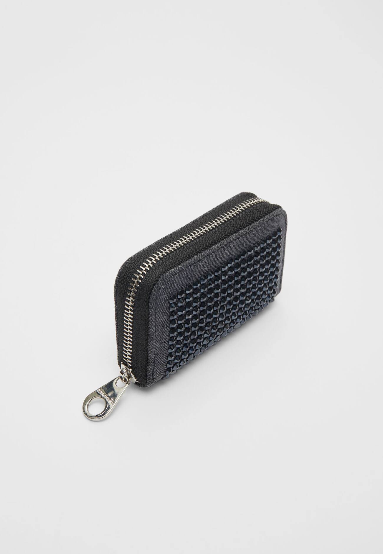 Porta-cartões pequeno com strass