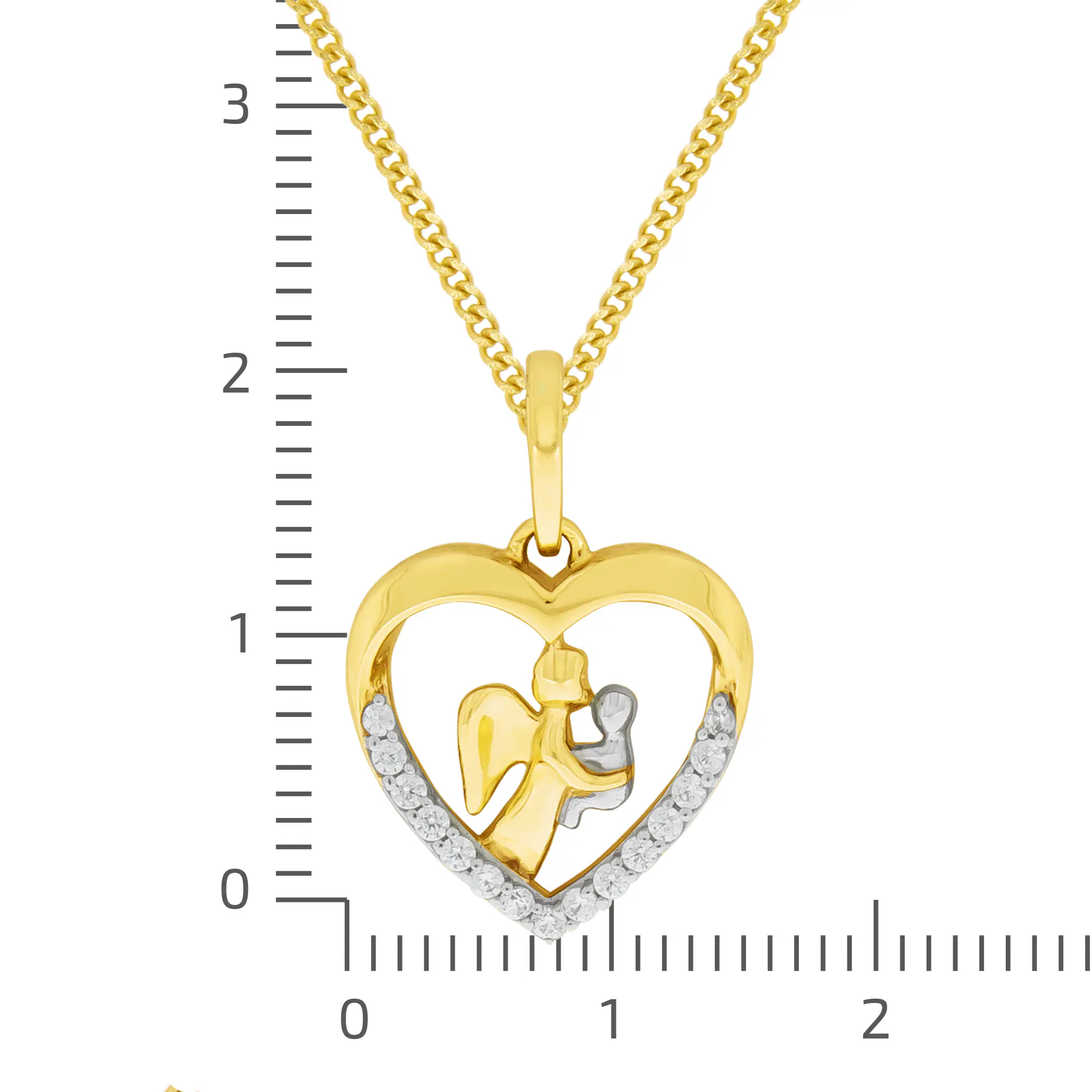Fascination by Ellen K. Halskette Gold 333 mit Zirkonia weiß und Engel-Motiv