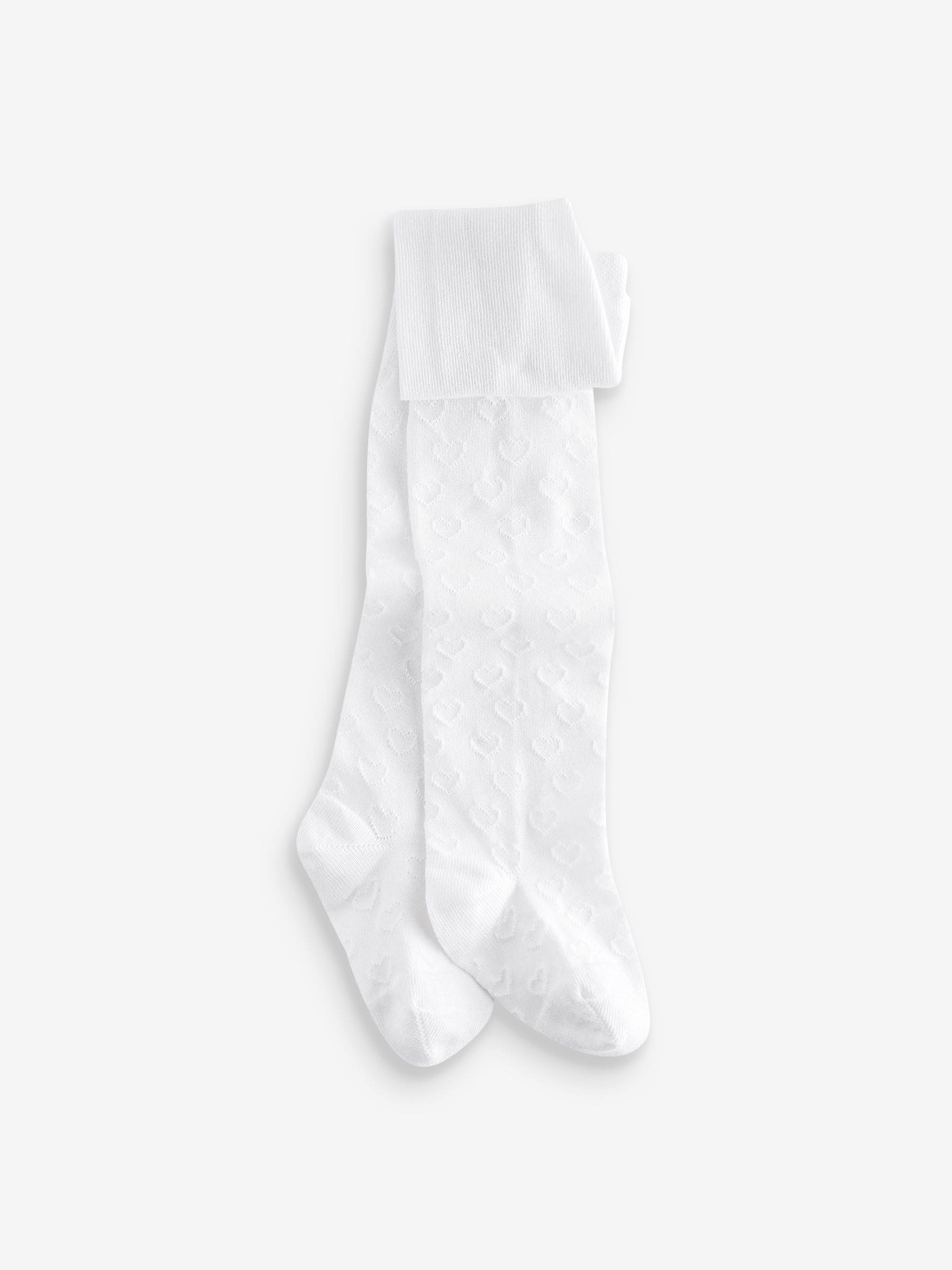 Wit - Katoenrijke maillots met hartjes en textuur