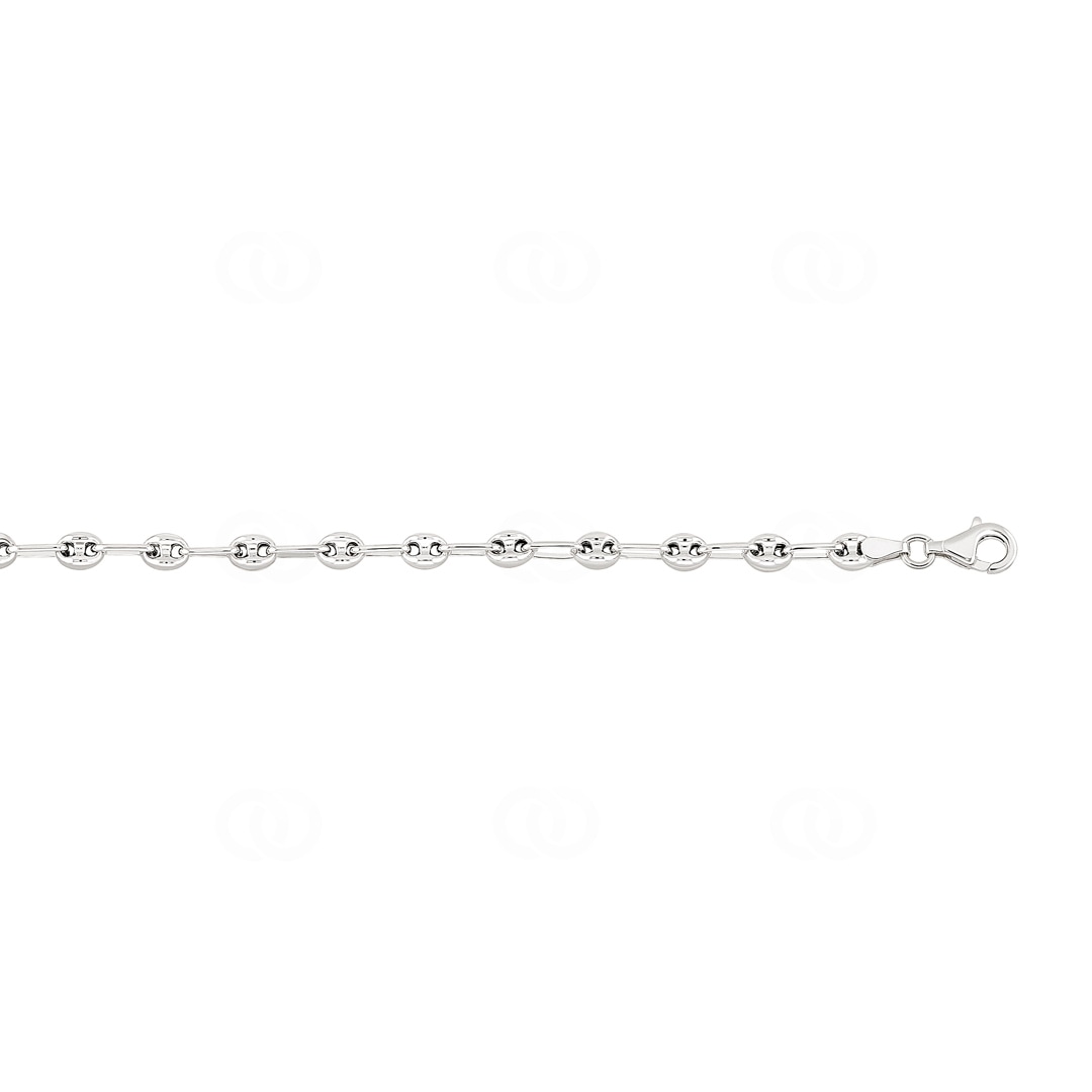 Schiffsankerarmband halbmassiv 925 Silber 4.5mm