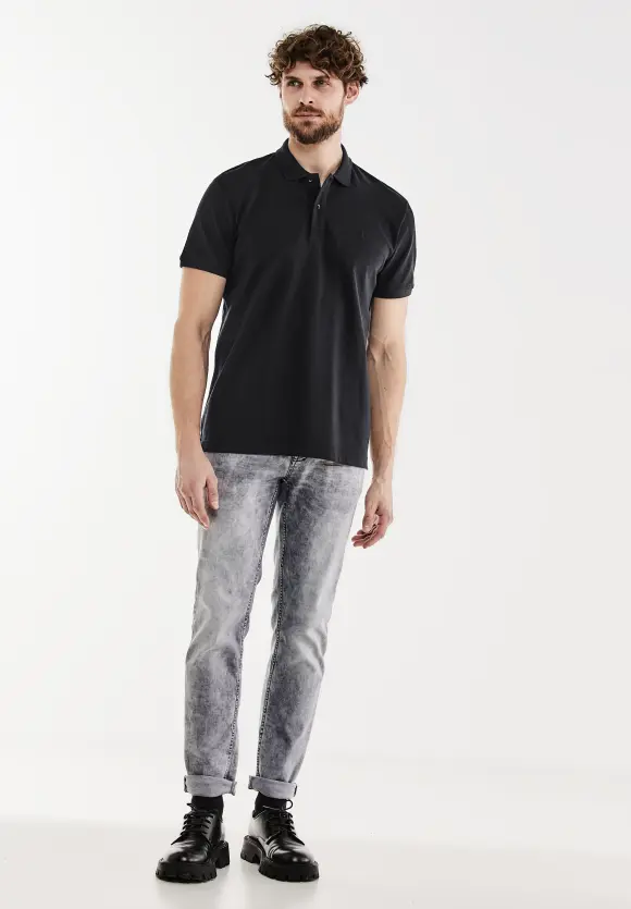 Piquée Poloshirt - faded black