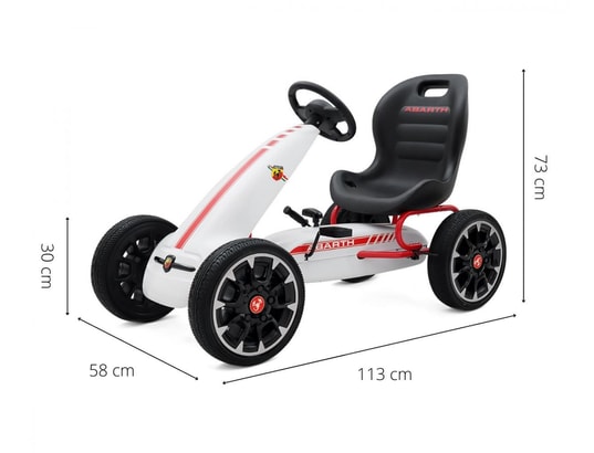 MILLY MALLY - Véhicule à pédales Kart à pédales pedal go-kart abarth white