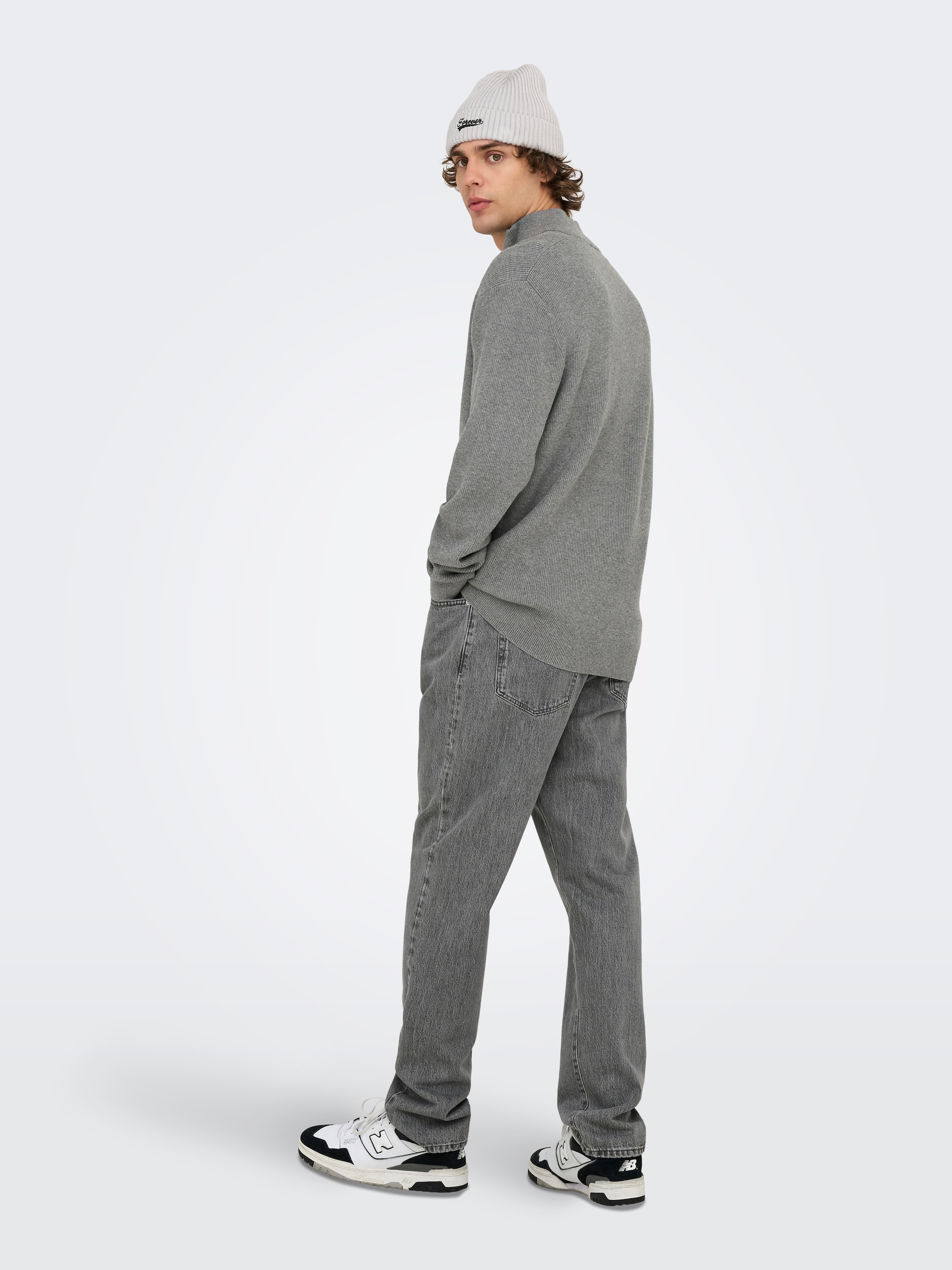 ONLY & SONS Troyer »ONSPHIL REG 12 STRUC HALF ZIP KNIT NOOS« Baumwollmischung, regular fit