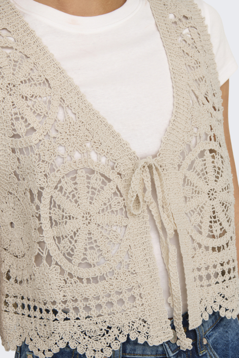 Jacqueline de Yong beige dames gilet