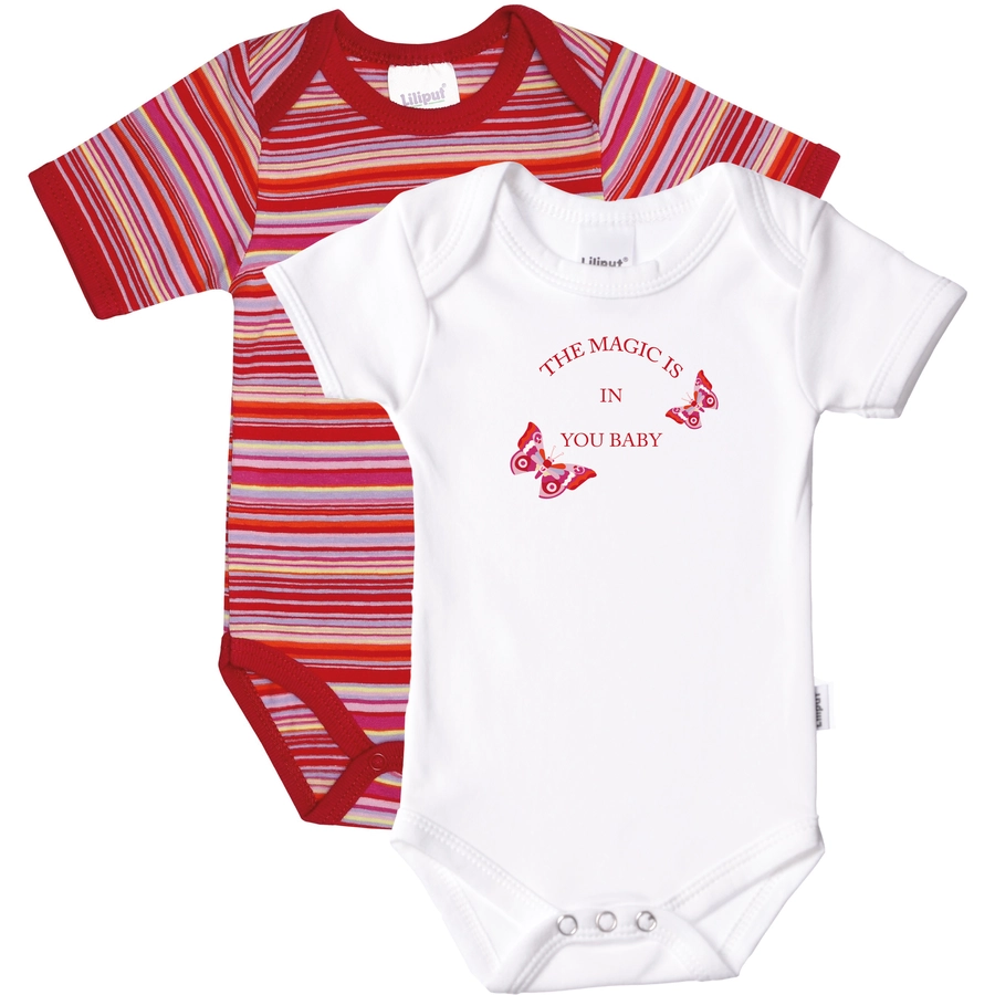 Liliput Baby-Bodies 2er-Set rot und weiß