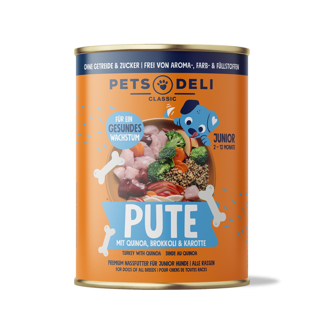 Pets Deli Junior Pute mit Quinoa, Brokkoli & Karotte 6x400g
