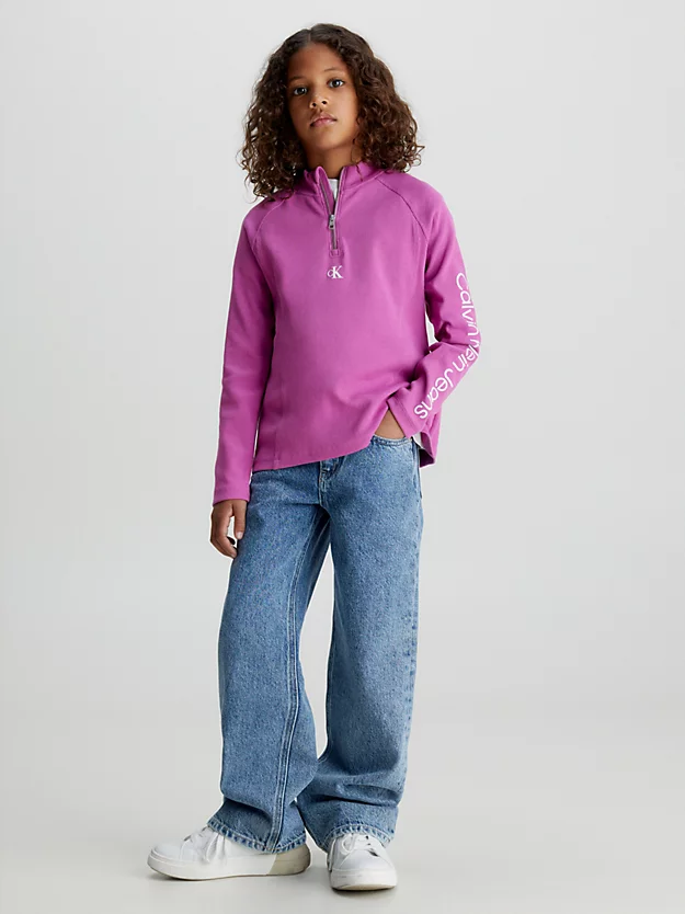 Blusa de malha canelada de corte justo com logotipo.