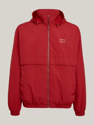 Jaqueta com capuz e logo tonal