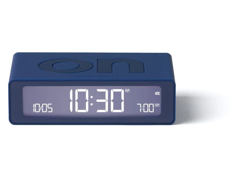 Lexon Digitalwecker Flip Mini Dunkelblau Mini LCD-Wecker mit Umkehrfunktion (On/Off)