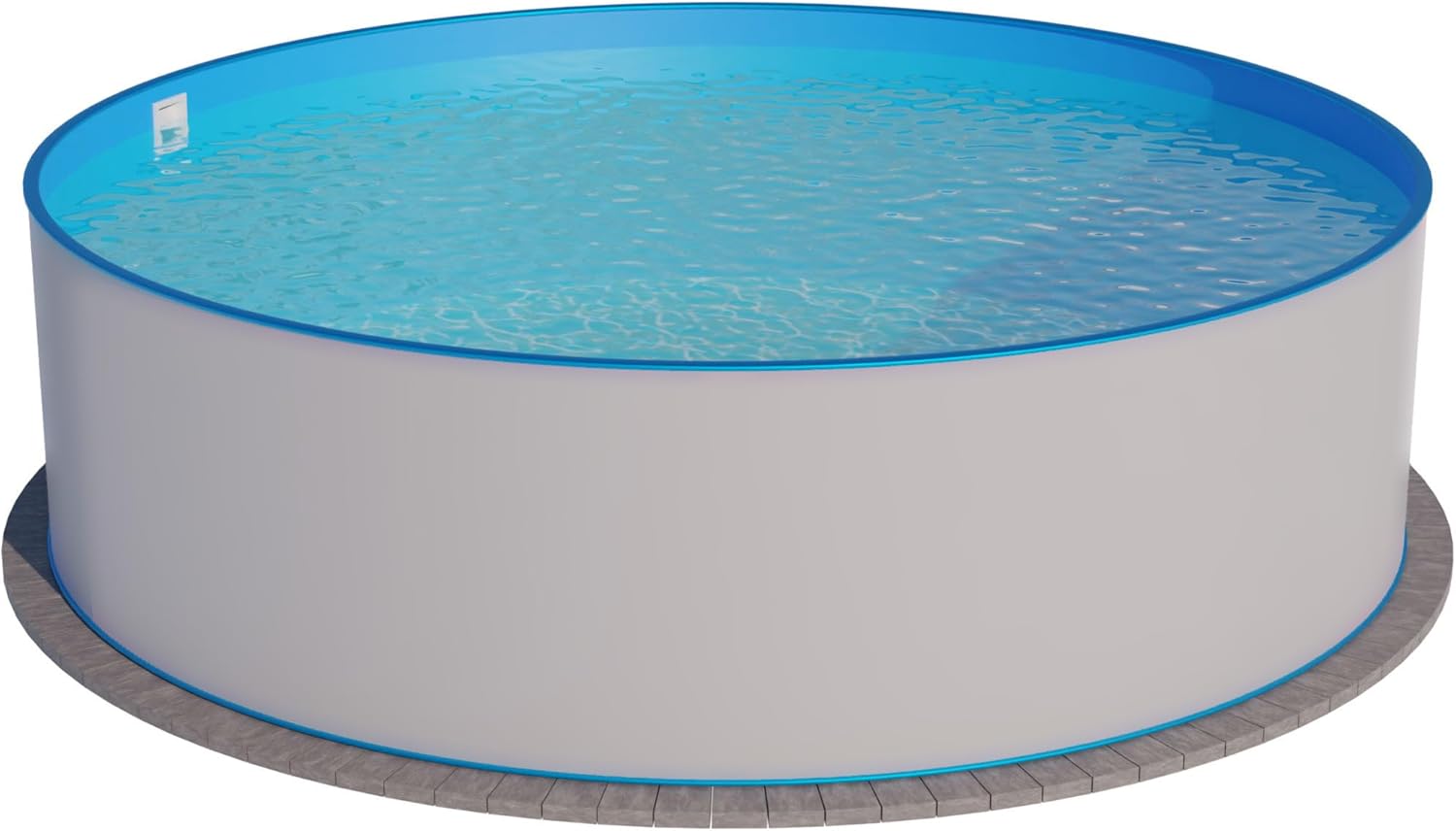 Planet Pool Stahlwandpool rund Exklusiv 400x120 cm, Stahl 0,6 mm weiß, Folie 0,6 mm blau, Einhängebiese