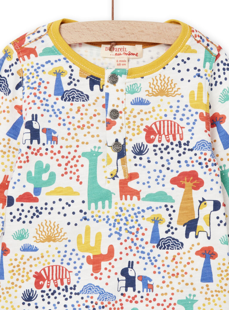 T-shirt col tunisien motif fantaisie coloré bébé garçon
