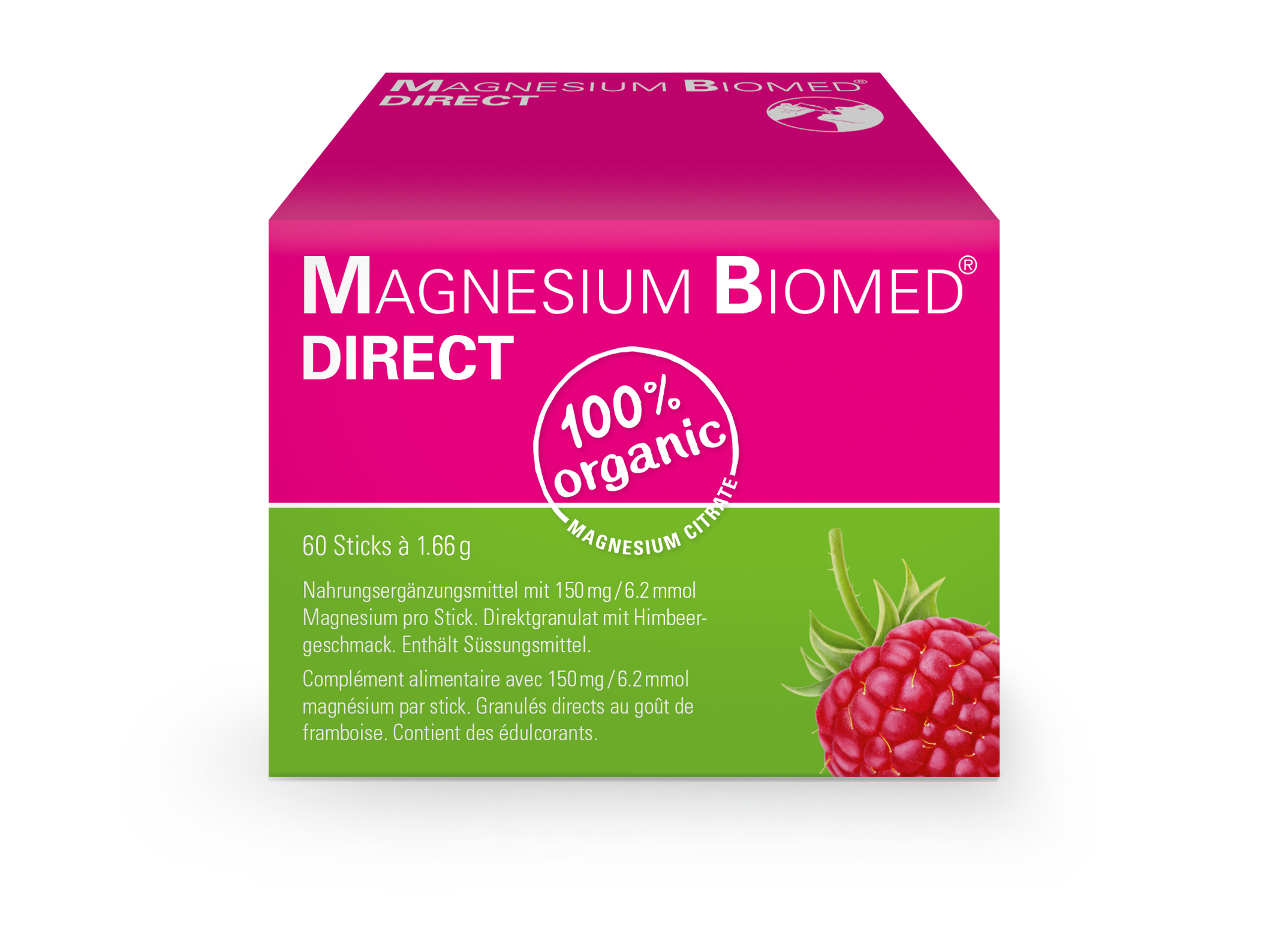 Magnesium Biomed direct<br>60 Stück, Stick, Granulat