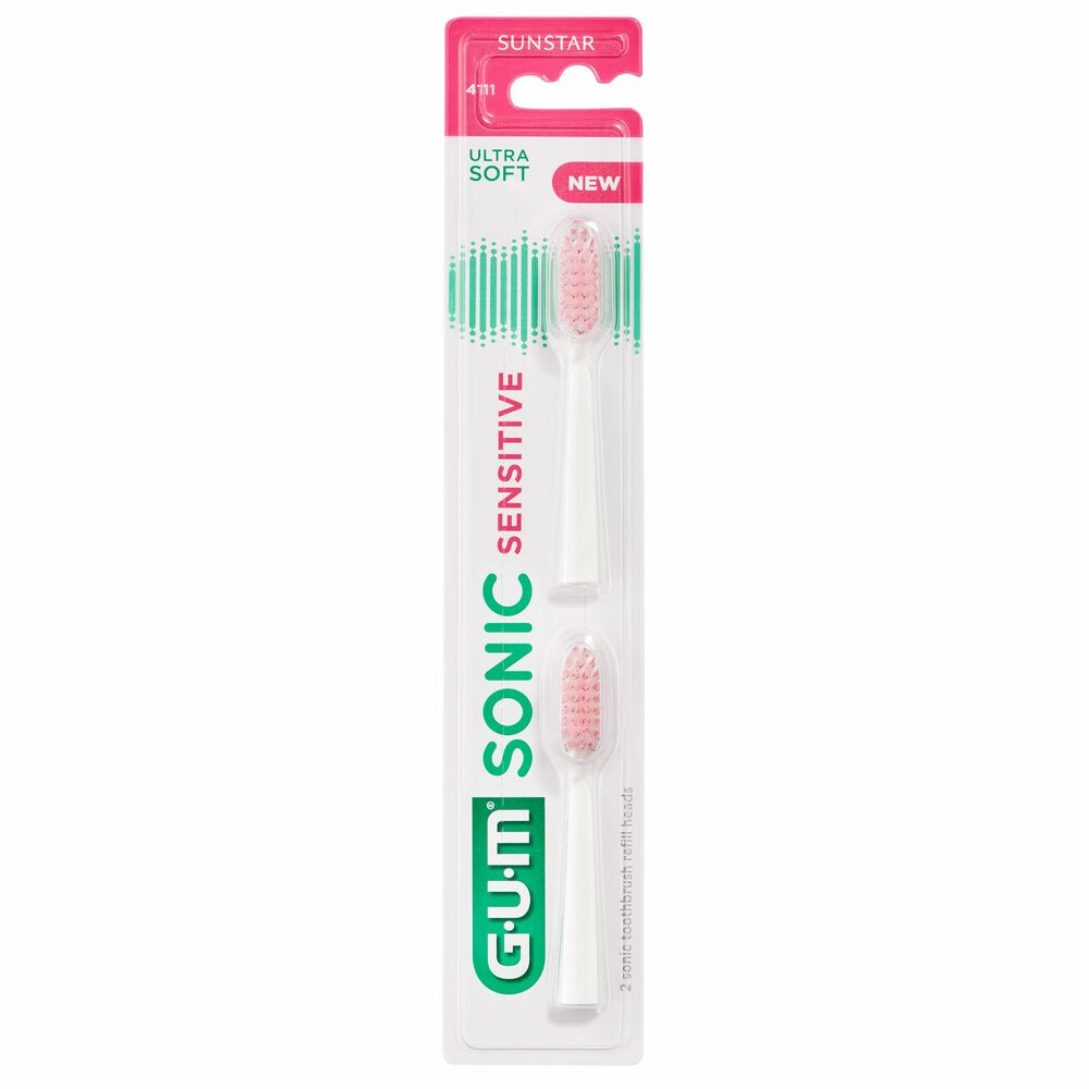 GUM Opzetborstels Sonic Daily Sensitive2 stuks