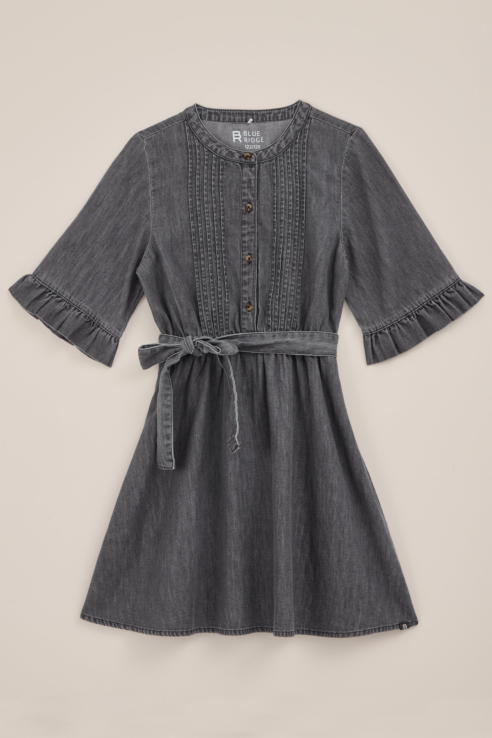 Meisjes denim jurk Blue Ridge Lichtgrijs