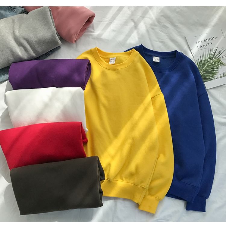 CosmoCorner - Effen ronde hals losvallende sweatshirt
