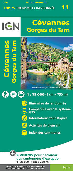 IGN - TOP 75 CEVENNES GORGES DU TARN