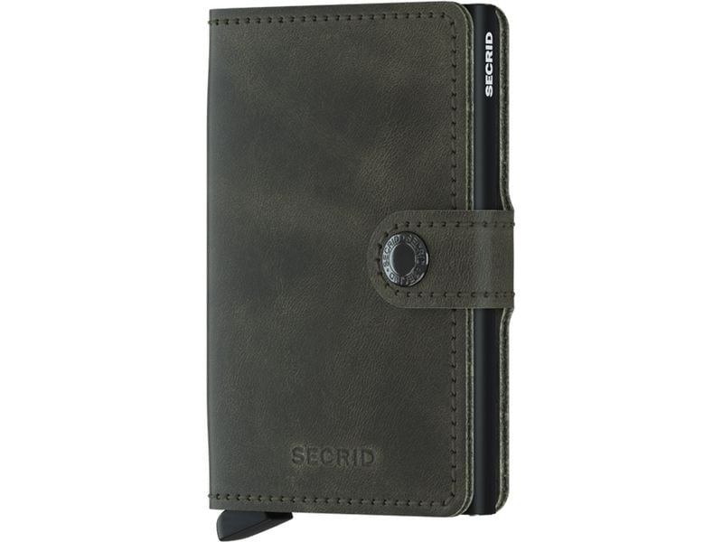 SECRID Portemonnaie Miniwallet Vintage Olive Black Noten- und Karten-Portemonnaie mit RFID-Schutz
