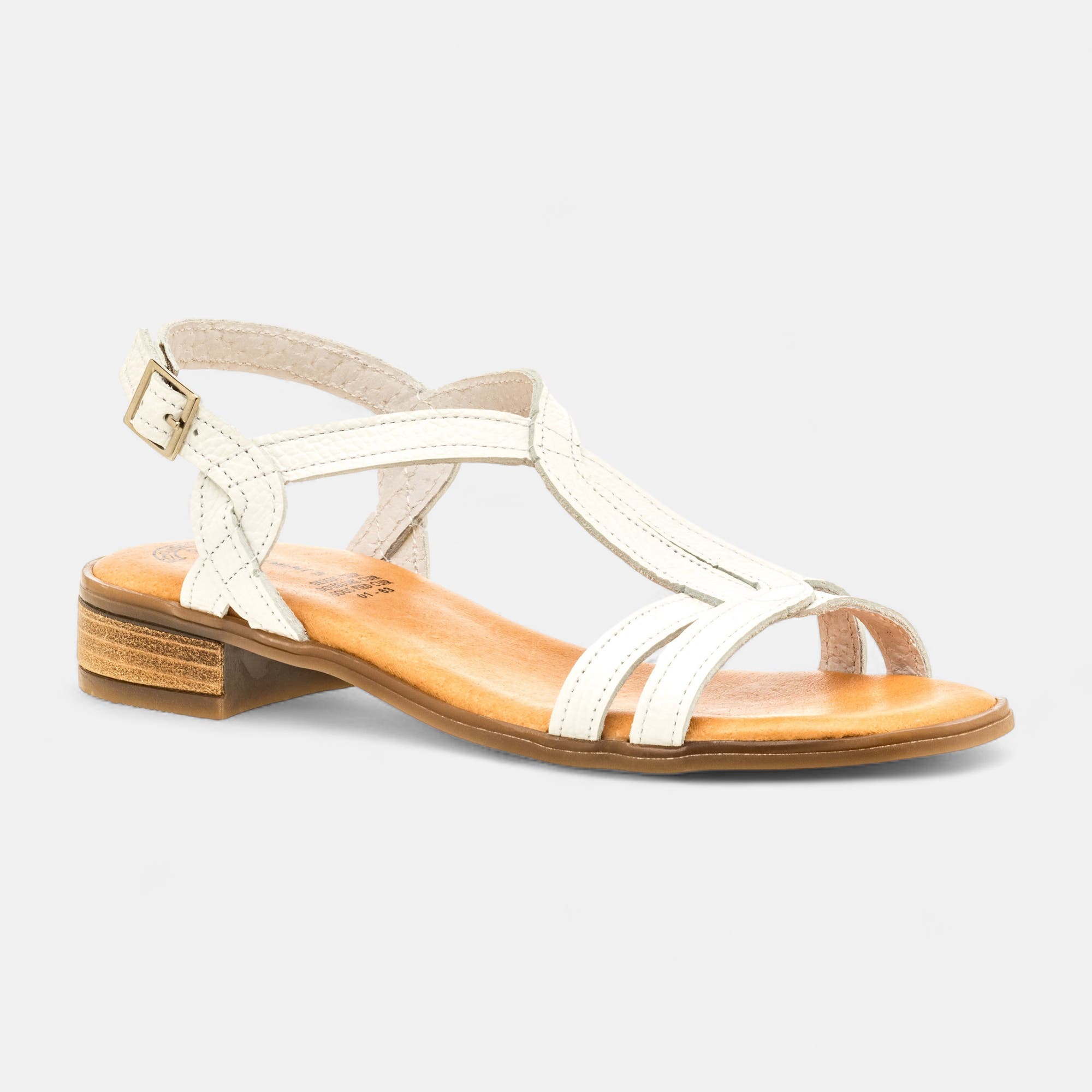 Nu-pieds Femme en cuir blanc