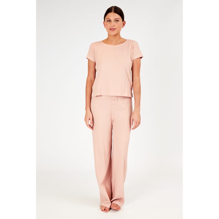 inSua-Pyjamashirt ribbels effen - Insua