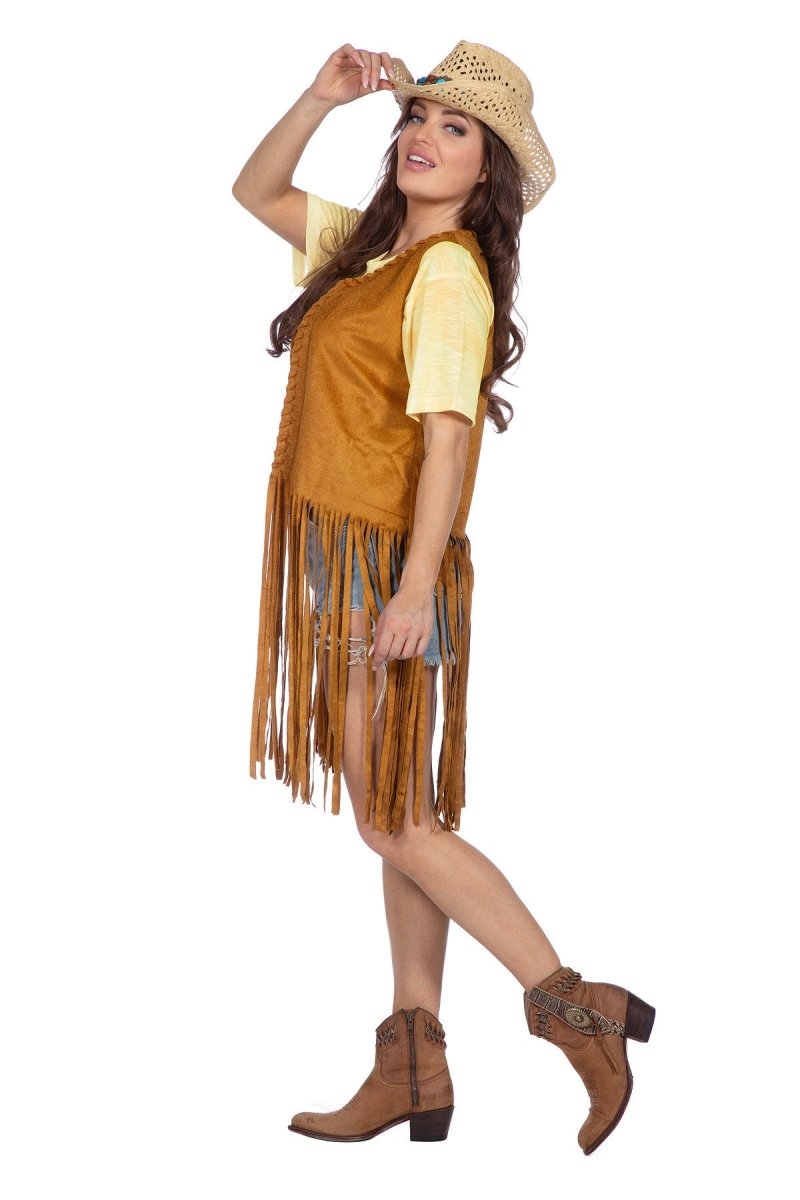 Hippie 60S Vest Dames Lang