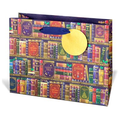 Christmas Bookcase Medium Landscape Gift Bag