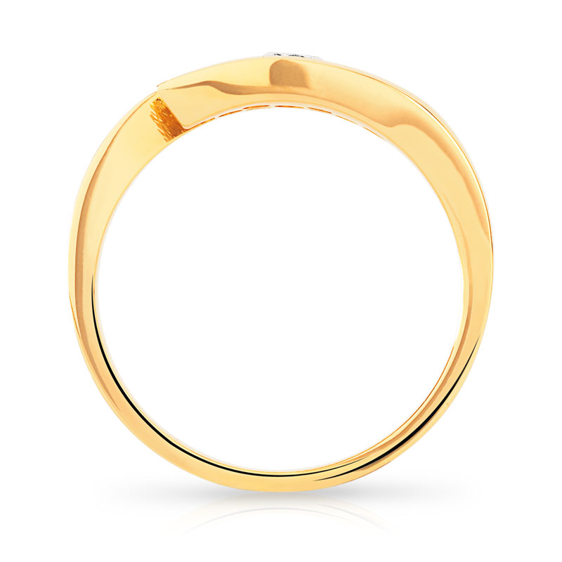 Bague or 750 jaune trilogie diamants