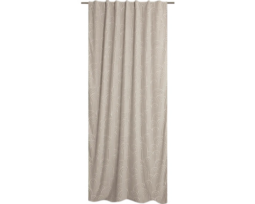 Gordijn met universele band, gebogen, beige, 140x245 cm