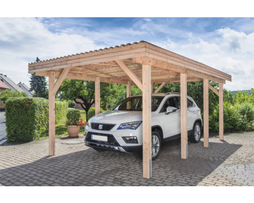 Enkele carport Douglasspar maat 1 338 x 572 cm naturel